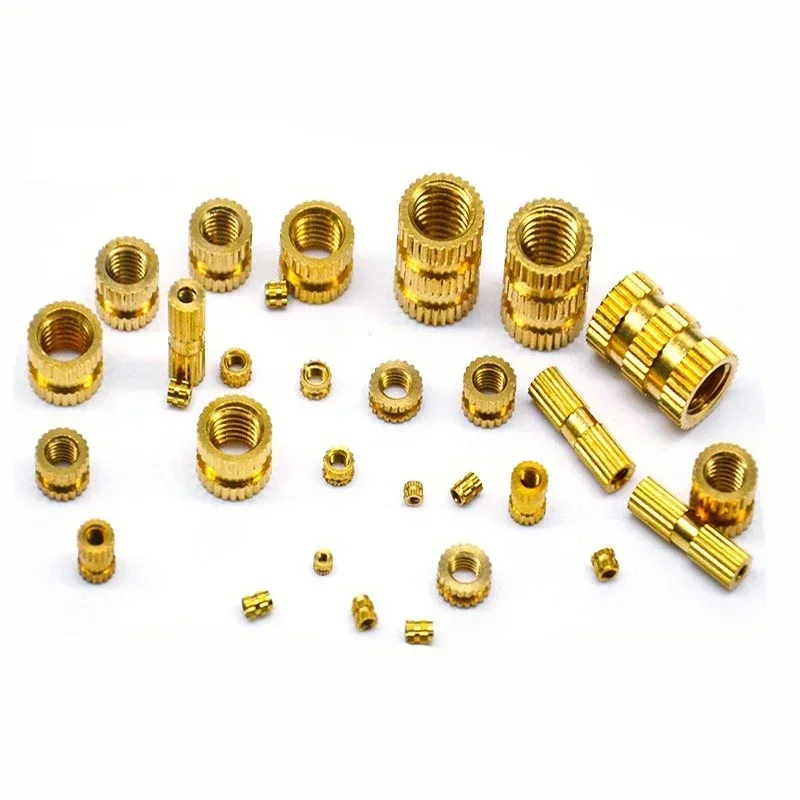 

MyapeQCr 40pcs M4 brass hot melt nuts sleeves through hole muffs straight thread nut embedded covers nut muff 5.5mm outer diamet