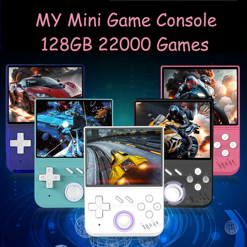 

B04C-R36 Mini Retro Handheld Game Console MY Mini 128GB 3.5Inch IPS Screen Video Game Console Linux Supports 30+ Simulators