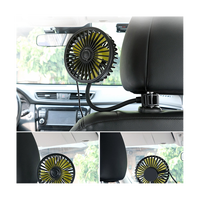 USB Car Fan for Backseat Car Cooling Fan, 3 Speeds Strong Wind 5V Fan with Adjustable Clip Electric Car Seat