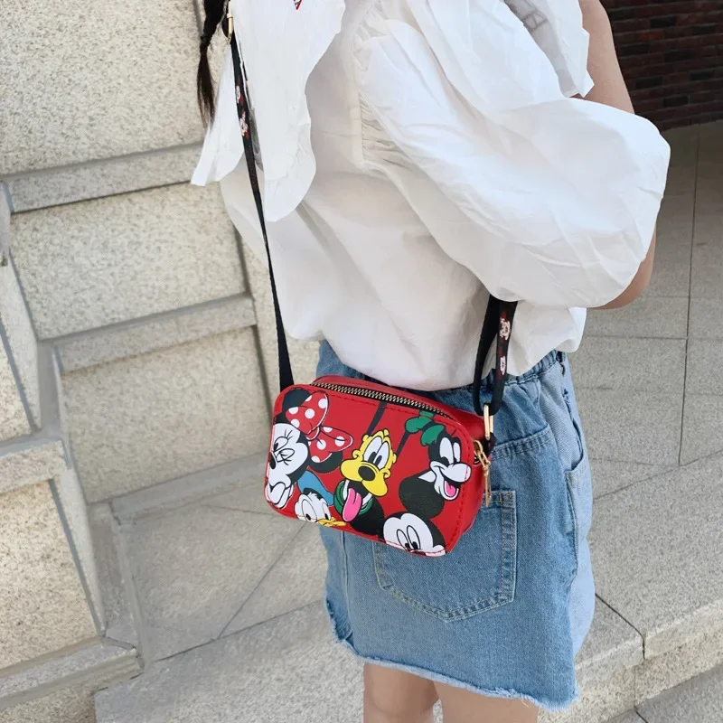 new Disney Women\'s Bag Mickey Mouse Anime Shoulder Bags Girl Coin Purse Kawaii Trendy Minnie Messenger Bag Birthday Present