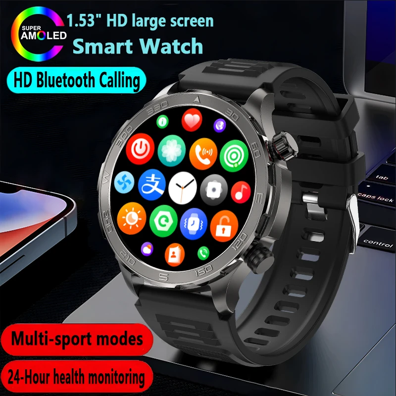 

New Bluetooth Call Smart Watch Men For Huawei 1.53 AMOLED HD Screen Heart Rate Monitor NFC IP68 Waterproof GPS Sport Smartwatch