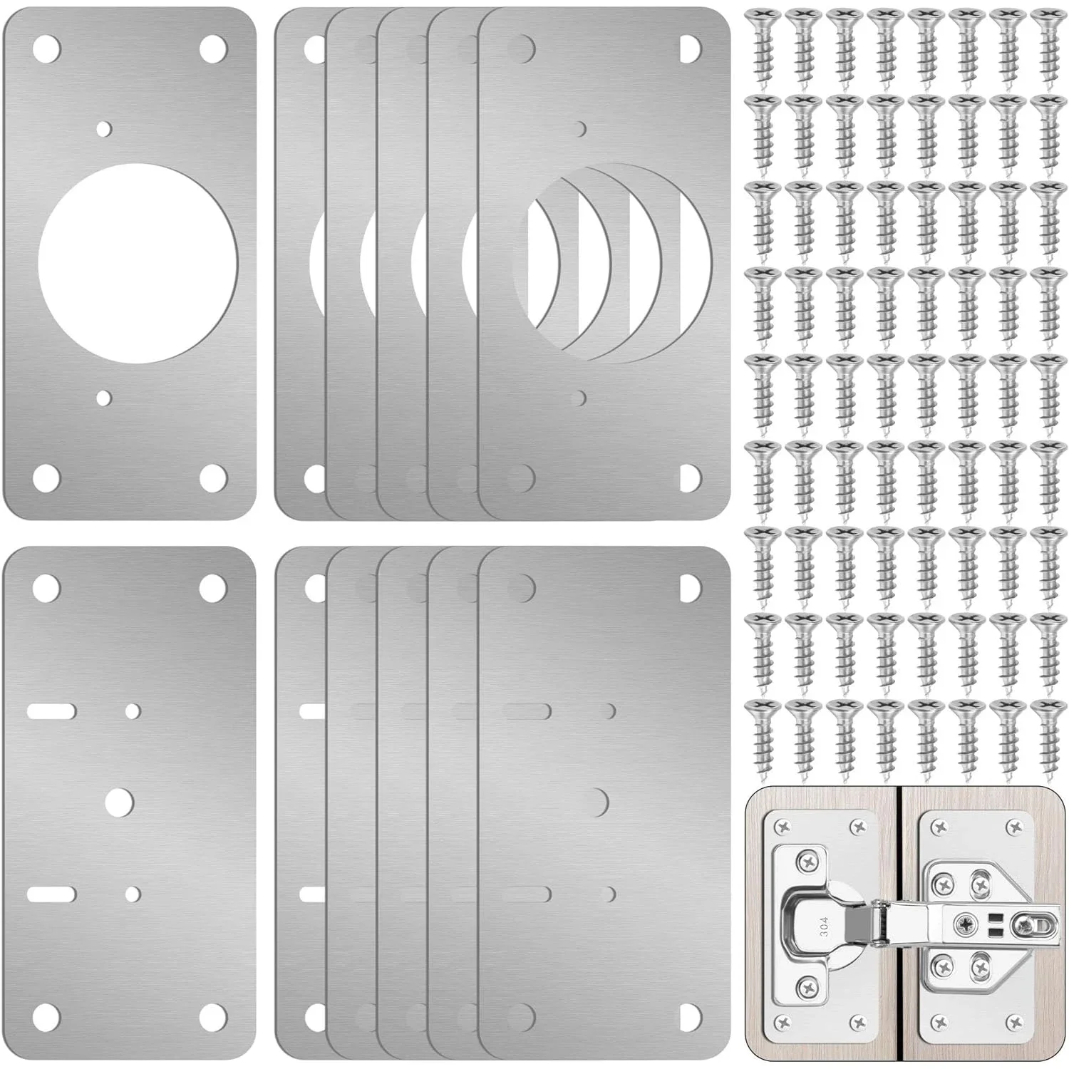 2/4/8/12pcs Cabinet Door Hinge Repair Plate Kitchen Cabinet Door Locker Hinge Fixing Plate Cabinet Door Hinge Repair Bracket