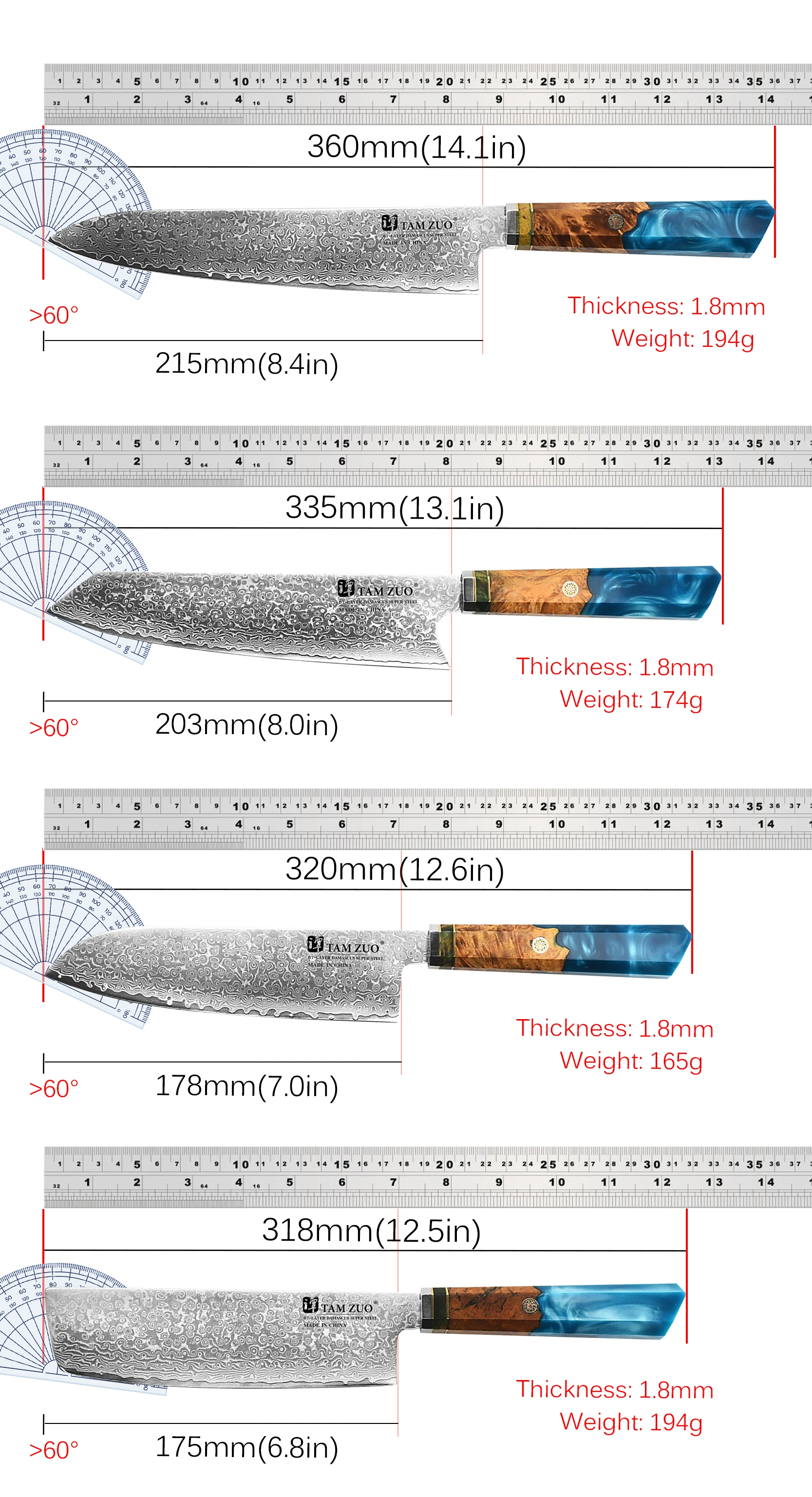 دمشق الصلب اليابانية سكاكين المطبخ المطبخ Santoku سكين الساطور سكين الطاهي برو تقطيع سكين اللحوم الخضروات مع صندوق هدية