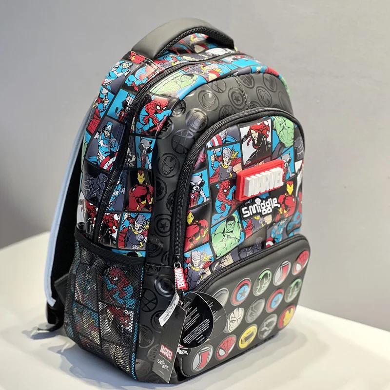 Marvel Smiggle School Bag Superhero Boys Backpack Iron Man Spiderman Student 6-12 Years Old Lightweight Load-reducing Backpack