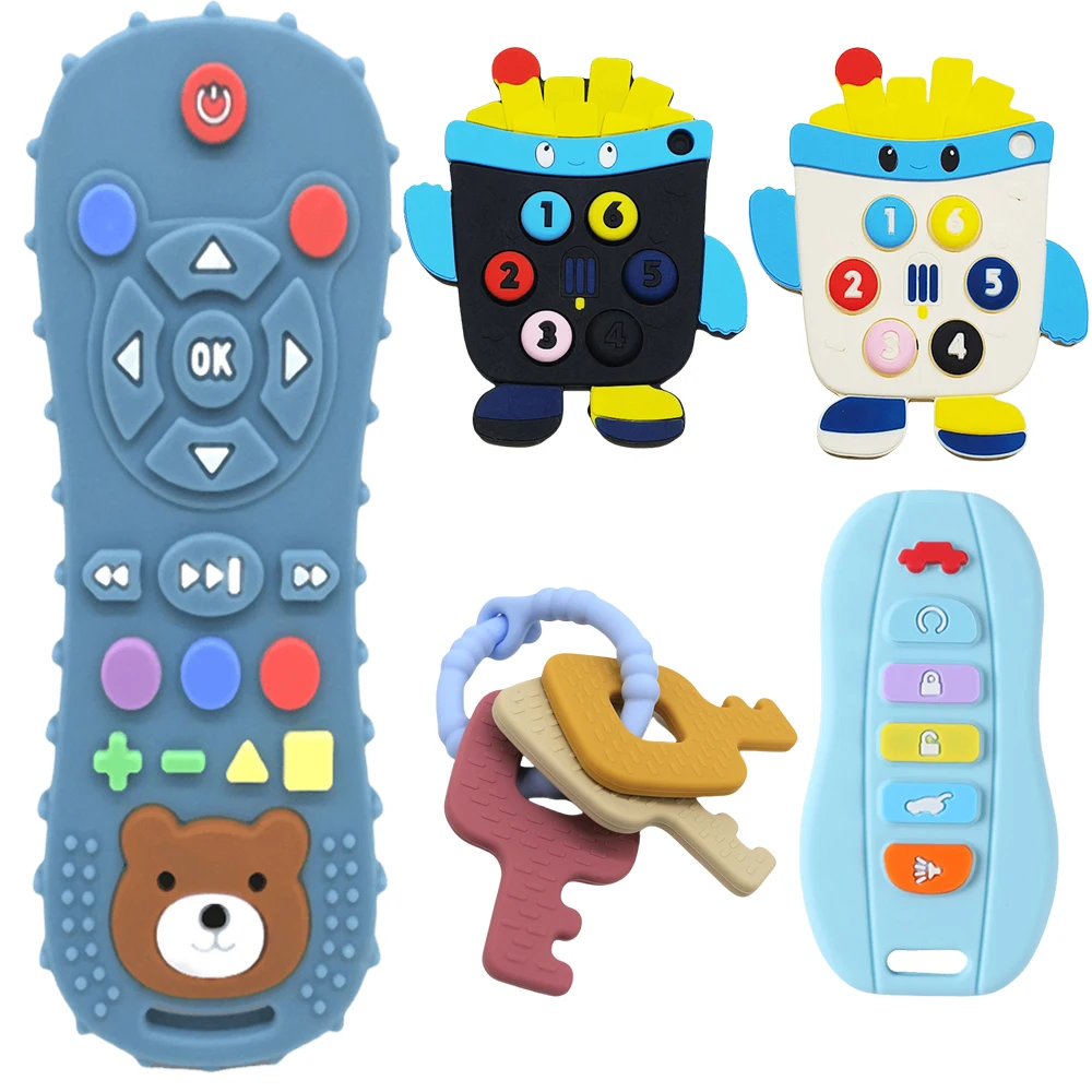 

2025Детский силиконовый прорезыватель с ручкой дистанционного управления, детская соска для орального секса, прорезыватель с дистанционным управлением, игрушки против укуса и кормления