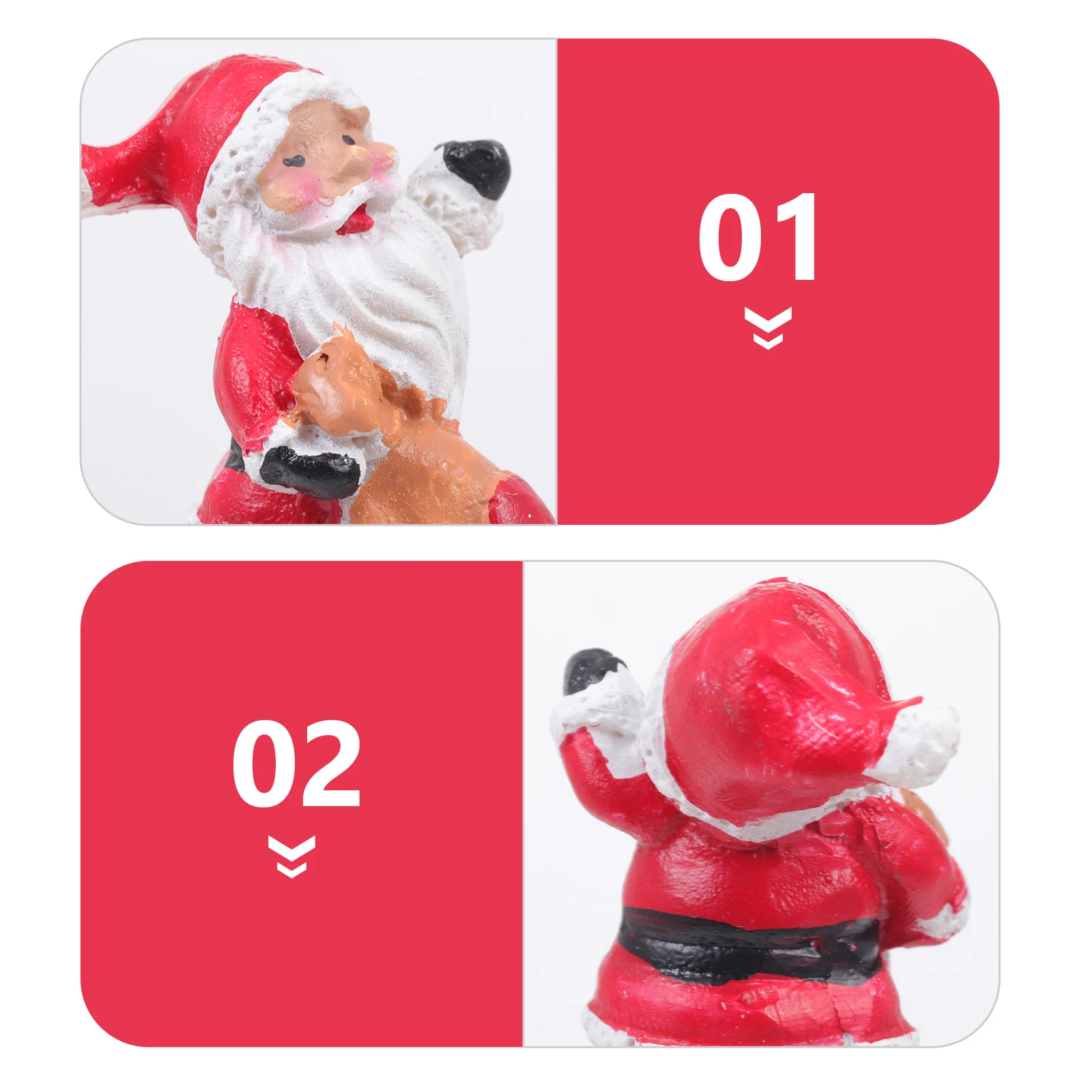 

4Pcs Resin Christmas Ornament Santa Snowman Decorative Outdoor Garden Yard Home Decor Adorable Santa Ornament Party Accessory