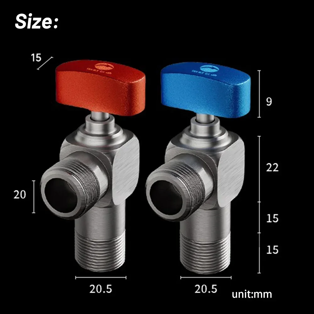 Brass Angle Valve G1/2 Hot Cold Water Inlet Valve Toilet Faucet Kitchen Sink Basin Wall Mounted Bathroom