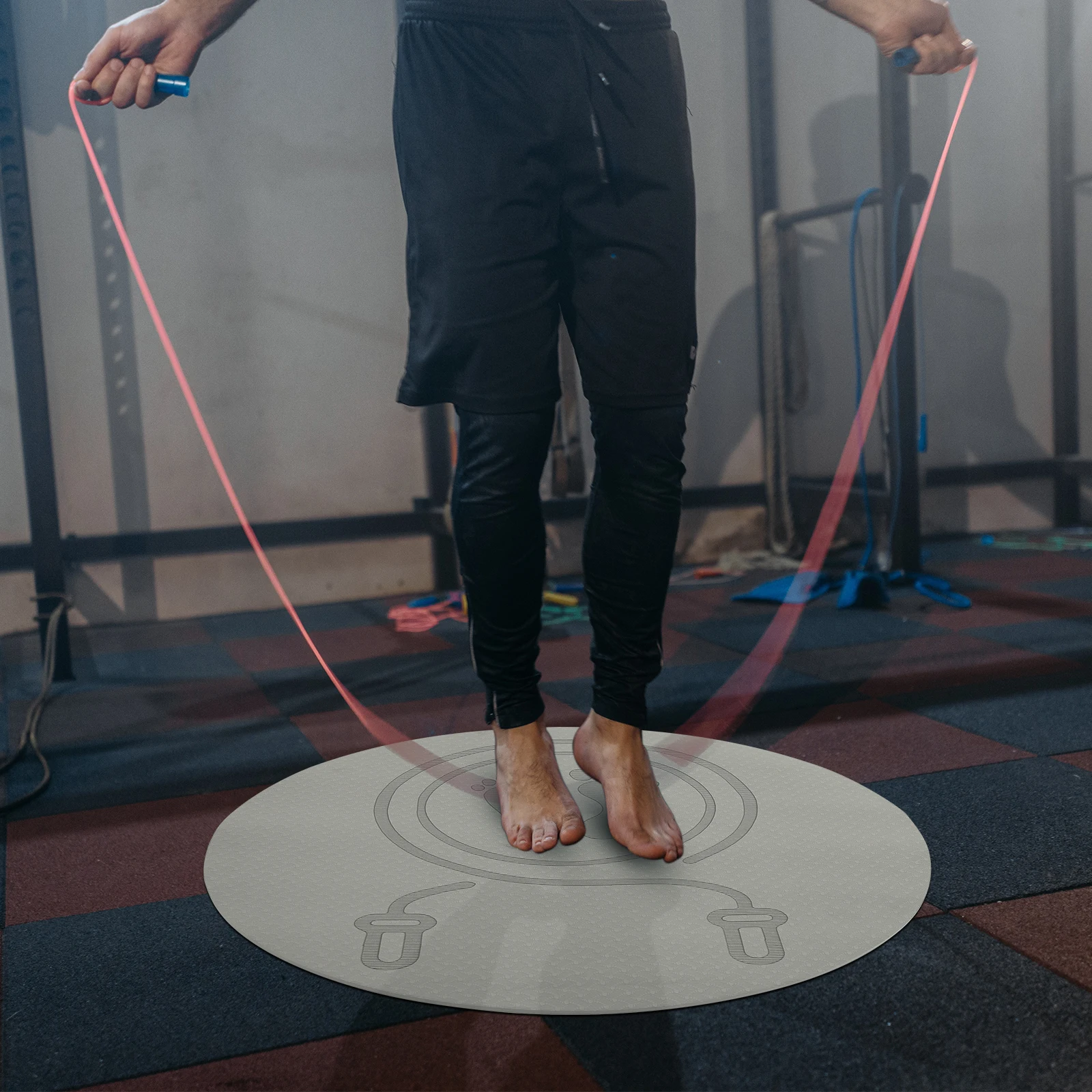 

Workout Mat for Home Indoor Jump Rope Exercise with Premium Tpe Non-Slip Shockproof Surface Comfort Jump Rope Mat