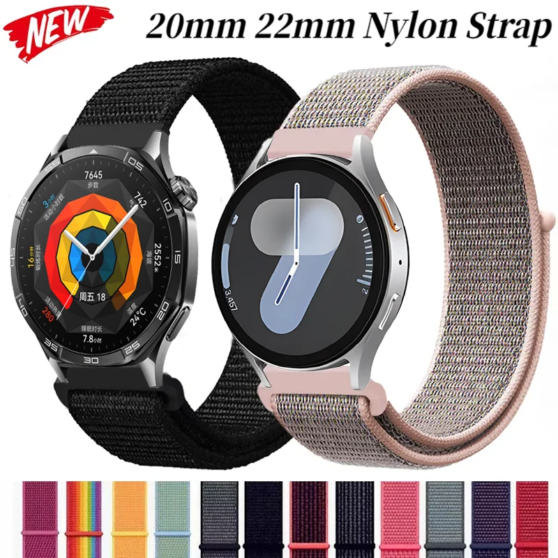 20 مللي متر 22 مللي متر النايلون حلقة حزام لساعة سامسونج جالاكسي 7/6/5/4 40 مللي متر 44 مللي متر سوار هواوي ساعة 5 GT5 GT4/3 46 مللي متر Amazfit GTR 4 الفرقة
