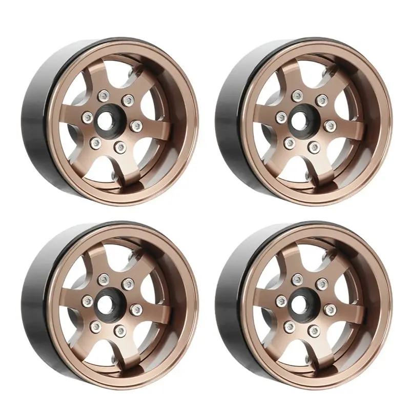 

ABKI-Metal 5-Spoke 1.55" 1.55" Offset Adjustable Wheel Set(4Pcs) Rim For RC 1/10 D90 TF2 Tamiya CC01 LC70 MST Bronze