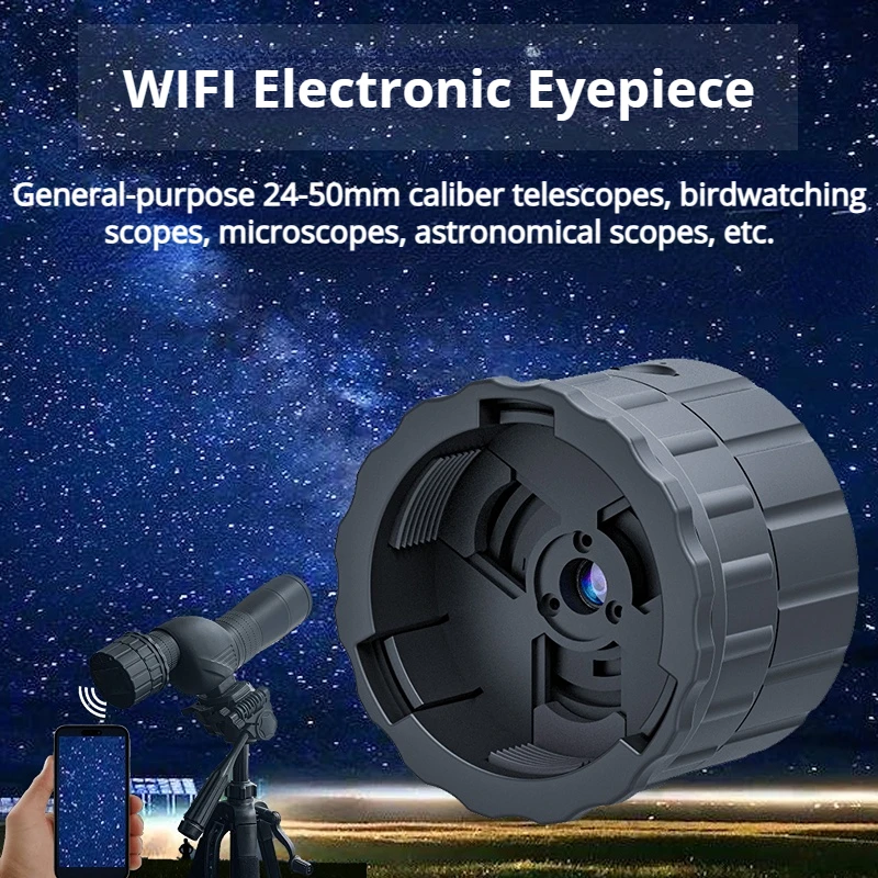 

400W Pixel HD WiFi Electronic Eyepiece for Telescope Birdwatcher Microscope Adjustable Aperture 30-50mm Eyepieces