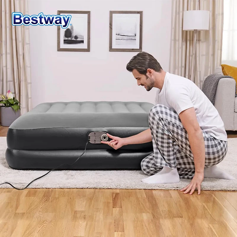 

Надувная кровать Bestway 67403 Premium Plus со встроенным насосом, 80 x 60 x 18 дюймов (2,03 x 1,52 x 46 см)