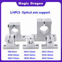 1Pcs 4pcs/lot SK8 SK10 SK12 SK16 SK20 SK25 SK30 8mm linear bearing rail shaft support XYZ Table CNC Router SH8A 3D printer Part