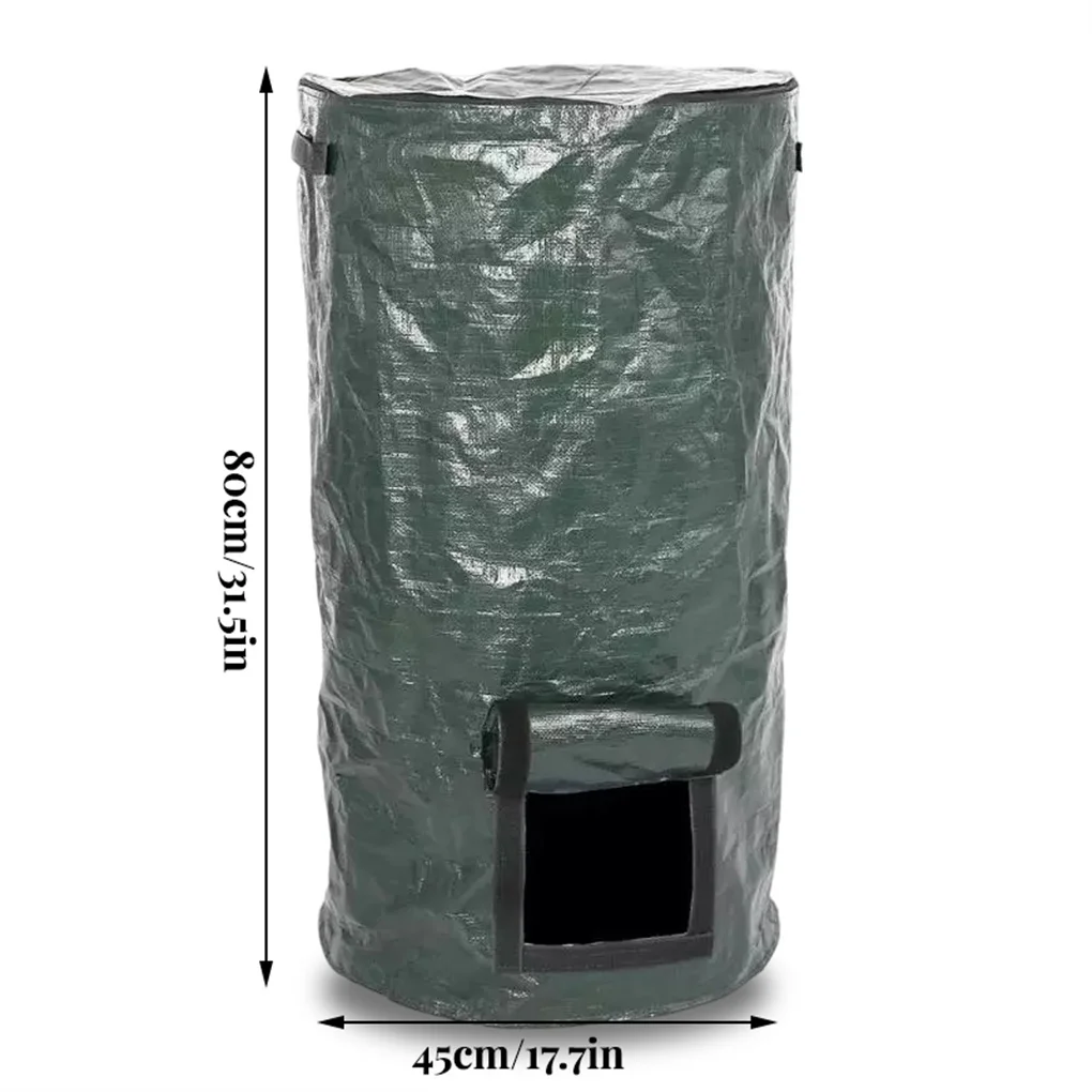 

New Garden Composter Eco-Friendly Bio Fermentation Bag with Zipper and Double Handles Collapsible Compost Bin Dispose of Kitchen