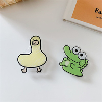 Korea Cartoon Big Eyed Crocodile Duck Griptok Bracket For iPhone Samsung Universal Phone Accessories Phone Holder Grip Tok Stand