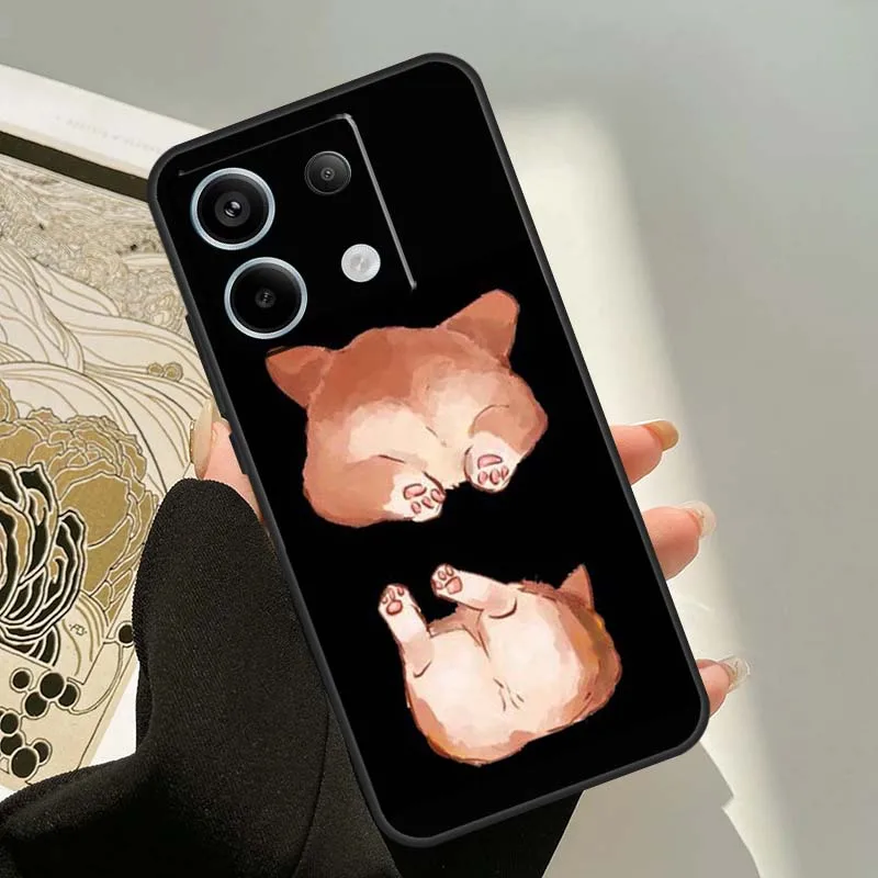 Capa fofa de cachorro corgi para xiaomi redmi note 13 14 pro 12 11 9 10 9s 10s 11s 12s redmi 13c 10c 12c 14c capa