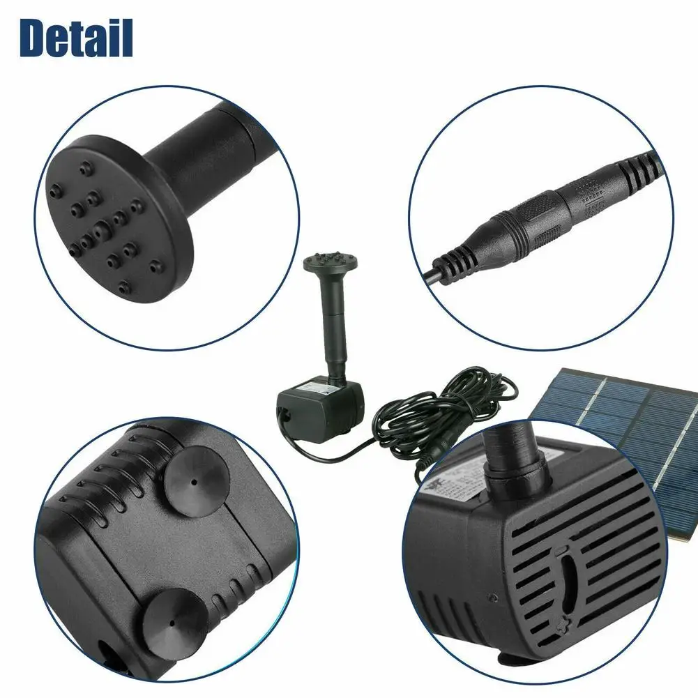 1w Solar Powered Fountain With 5 Size Spray Adapters Energy Saving Water Pump For Pond Garden Decor dropshipping hotselling new