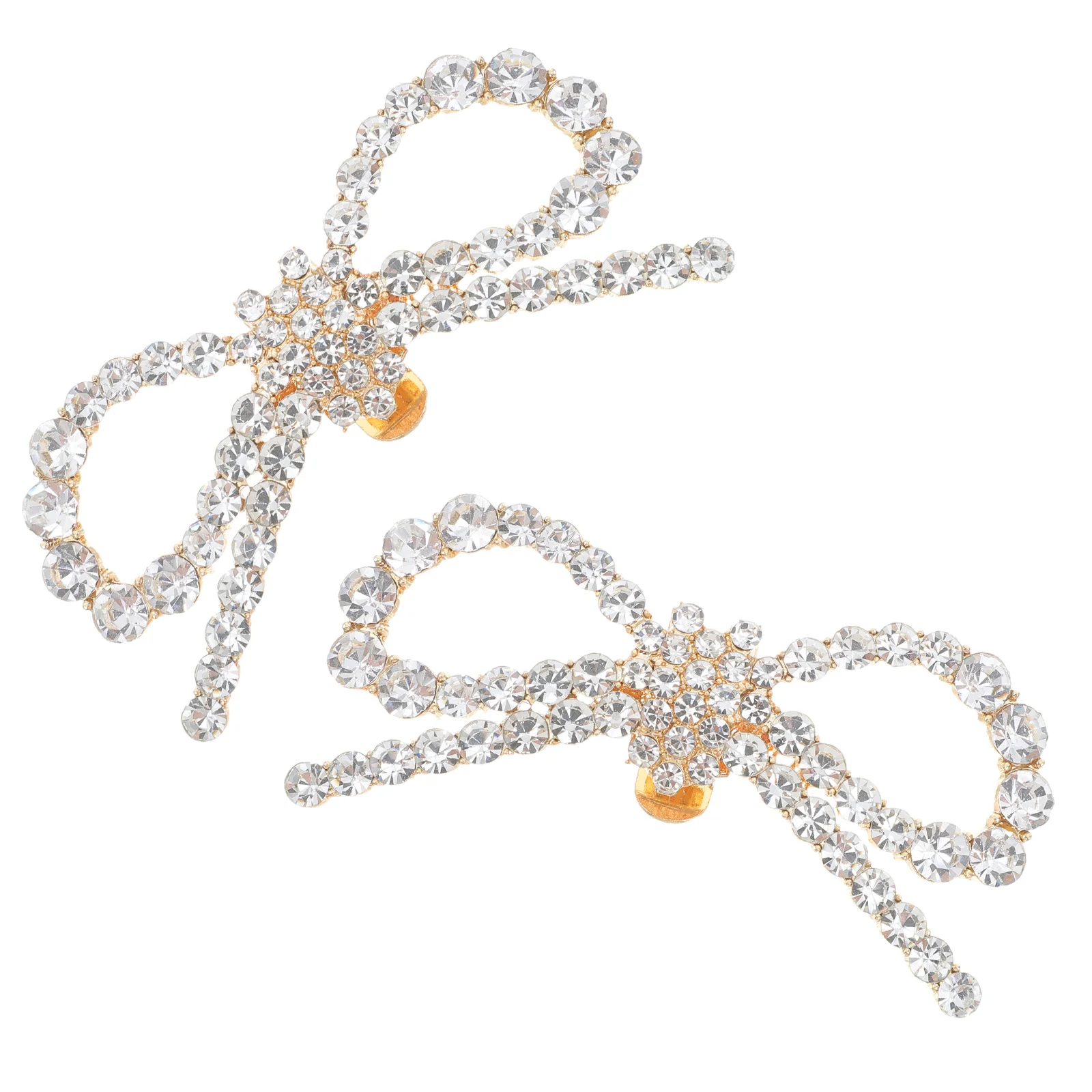 

1Pair Crystal Rhinestone Bowknot Shoe Clips Diy Decorative Buckles For High Heels Bridal Wedding Shoe Accessories Romantic Style