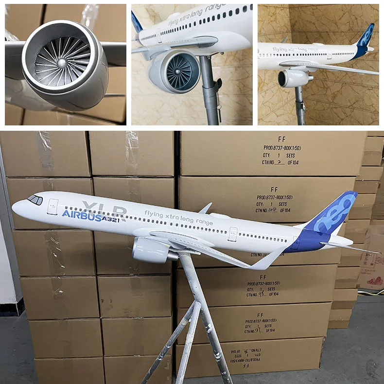 Wholesale A321-neo 1:60 120cm Big Size Airbus Plane Model 1.2m Big Scale Aircraft Model Art Supplies Education Toy for Adult