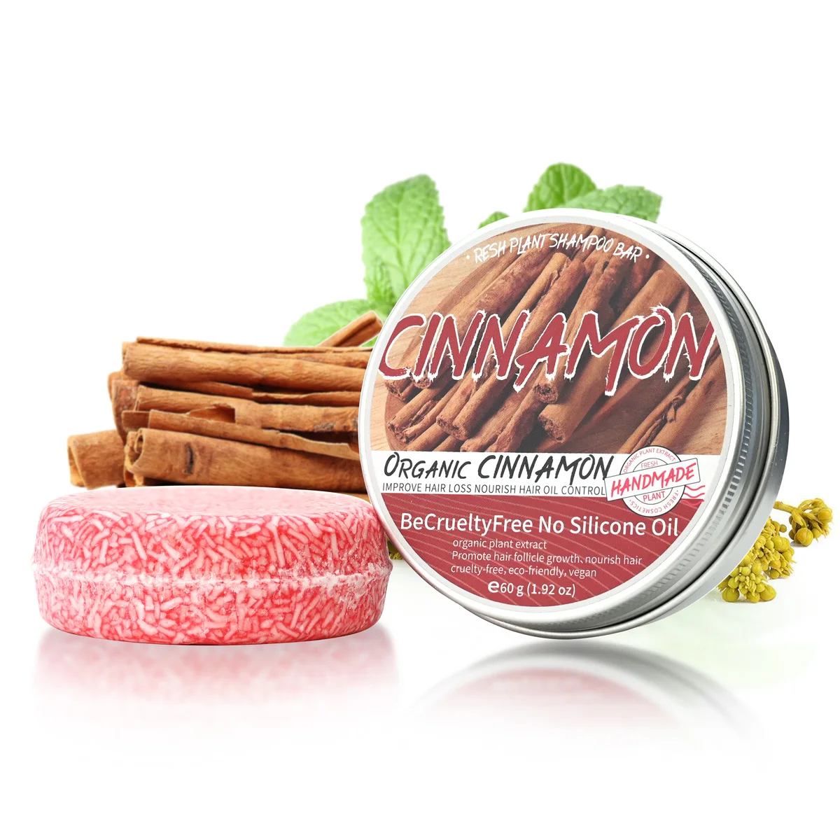 

60 г натуральный органический шампунь с корицей, мыло с растительным эфирным маслом, мыло для ухода за волосами, глубоко очищающее и мульти-увлажняющее средство для волос