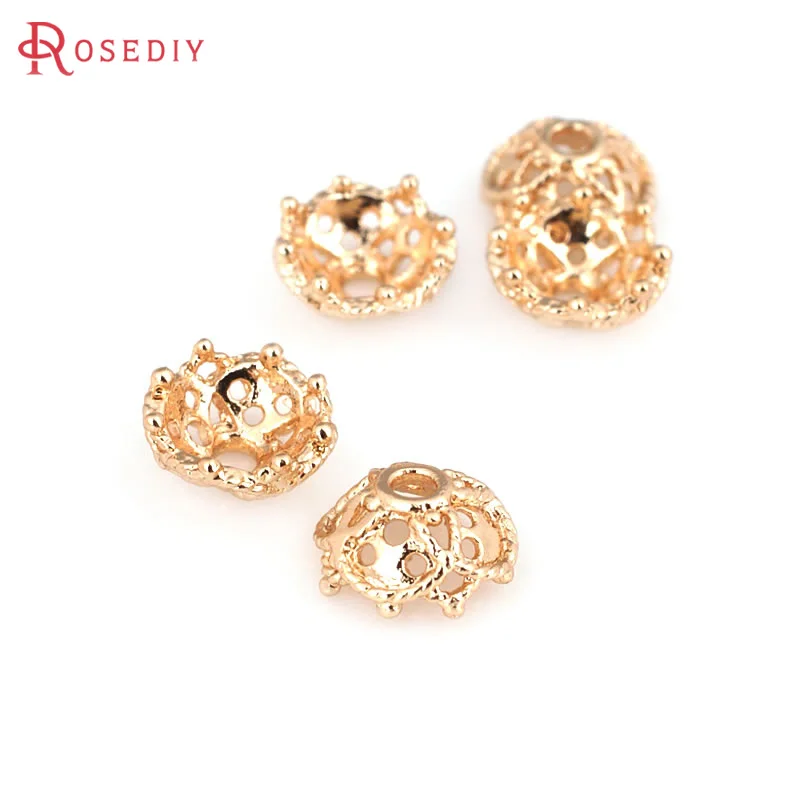 18K Gold Color Brass Snowflake Beads Caps High Quality Diy Accessories Jewellery Making Materials Rosediy official-website