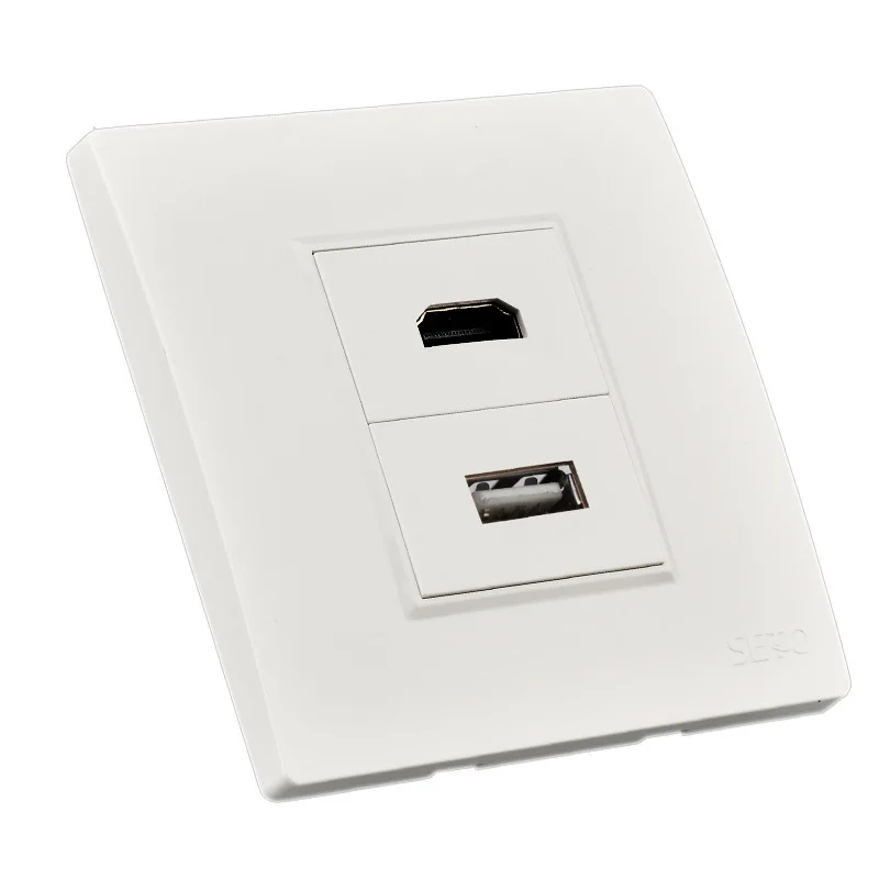 Typ 86, HDMI HDD 2.0, USB-Direktstecker 2.0, Version HDMI-Daten, USB-Multimedia-Multi-Port-Buchsenpanel