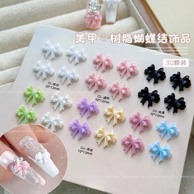 أشرطة الراتنج الملونة لطيف Bowknot سحر ربطة القوس فيونكة الفرنسية محب حساسة العطاء مسمار الفن زينة مانيكير أدوات اكسسوارات
