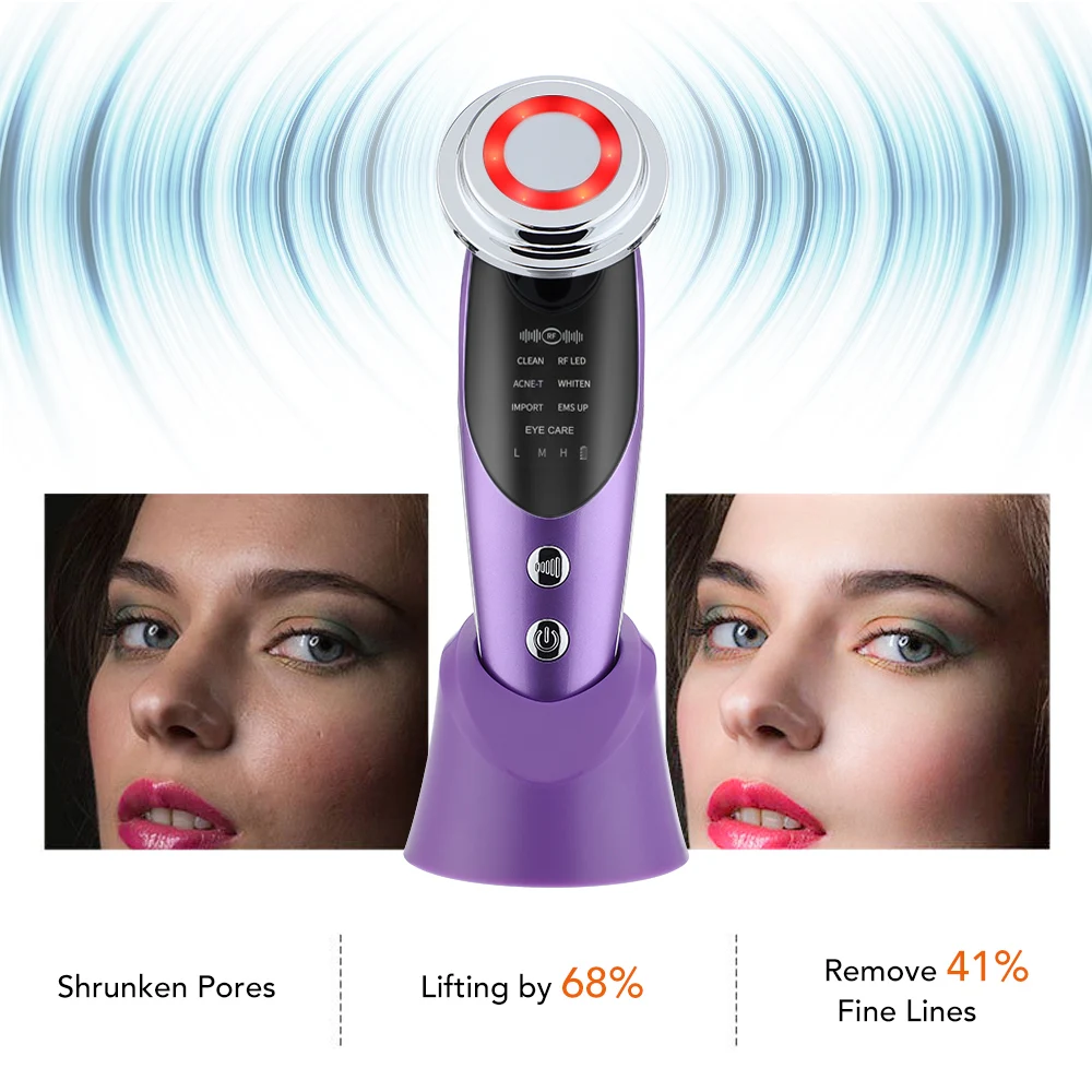 

7-in-1 Anti-Aging EMS & LED Facial Device, Neck Firming Massager for Skin Tightening, Wrinkle Reduction and Rejuvenation