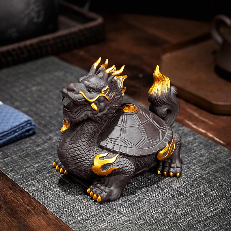 

Purple sand dragon turtle brave animal tea pet decoration can nourish Zhaocai Zen tea ceremony accessories tea table boutique