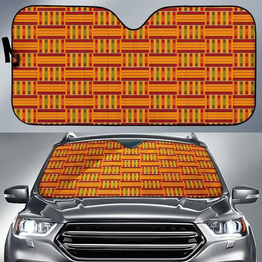 Kente African Print Pattern Auto Sun Shade Car Windshield Window Cover Sunshade