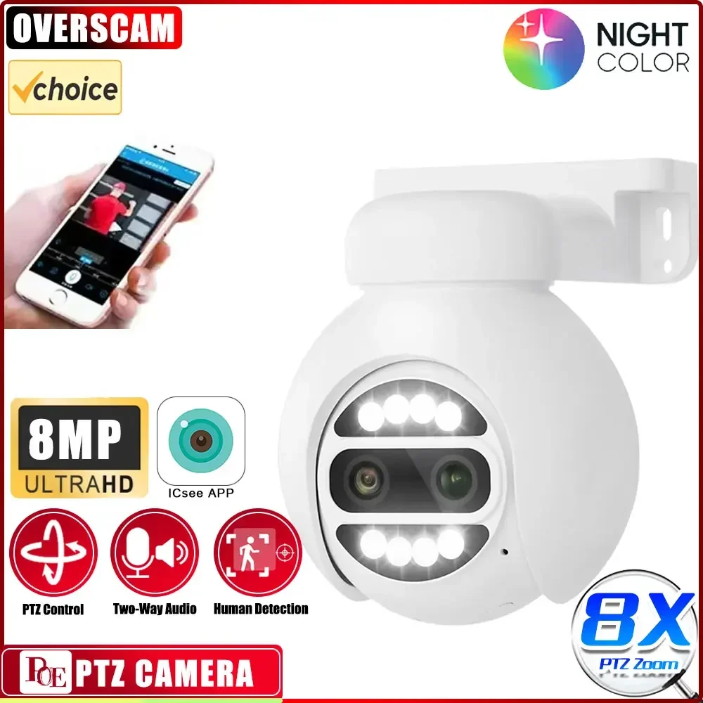 

8X PTZ Zoom Outdoor Wireless 8MP 4K 4MP PTZ POE IP Camera Home Security CCTV Video Surveillance Camera Pan Tilt SD Card Slot XM