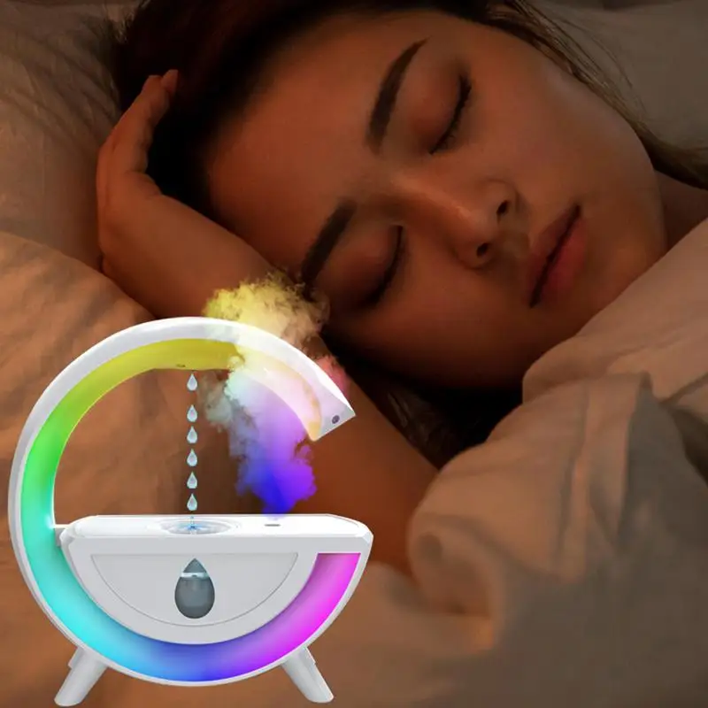 Humidificadores de aire antigravedad con luz nocturna RGB, máquina de aromaterapia creativa, nebulizador para el hogar, gotas de agua