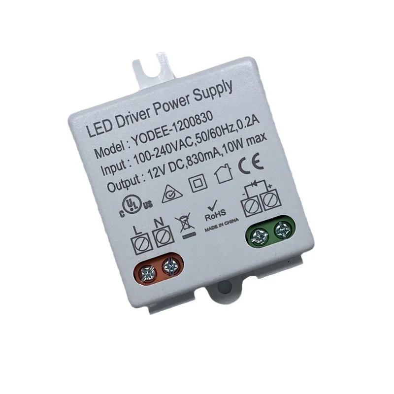 

Светодиодный источник питания постоянного напряжения DC12V10W Источник питания переменного тока в постоянный ток Выход постоянного тока Малый объем Достаточное мощность