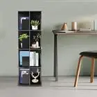 

Black Black Rectangular 360° Rotating Bookshelf, 4 Tier Standing Bookcase, Small Corner Bookcase