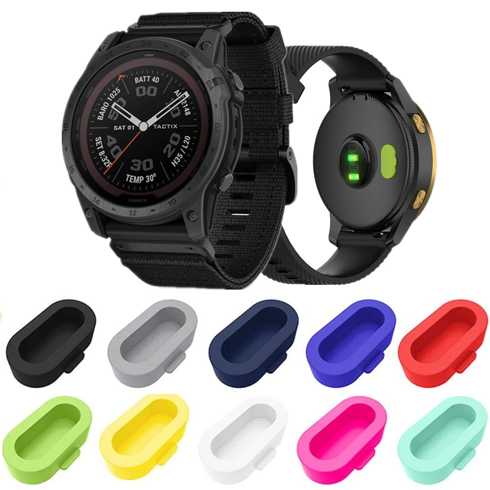 10ชิ้น/ล็อตซิลิโคนป้องกันฝุ่นป้องกันปลั๊กสำหรับ Garmin Venu Sq/Sq 2 Tactix 7 Enduro 2สมาร์ทนาฬิกา anti-Dust ป้องกัน