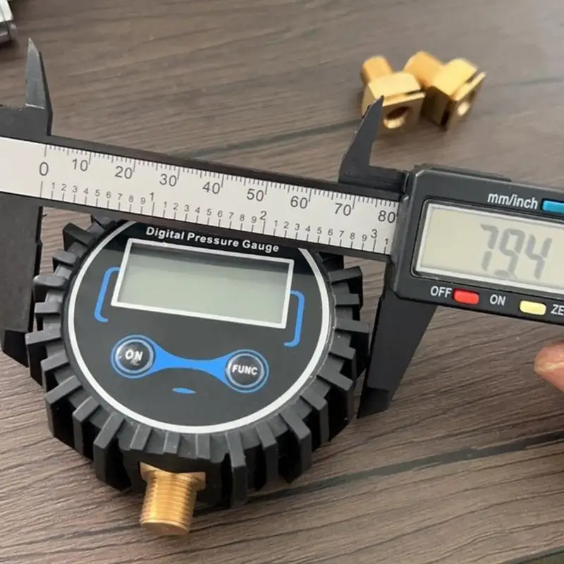 A2BE Digital Manometer High Pressure Gauge with 2 Bottom Connector & Rubber Protector 0-250psi Resolution 0.1psi
