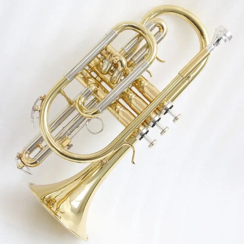 Good Quality Cornet Brass Body Gold Lacquered Cornet In Bb Tone Student Level Cornets Instrument
