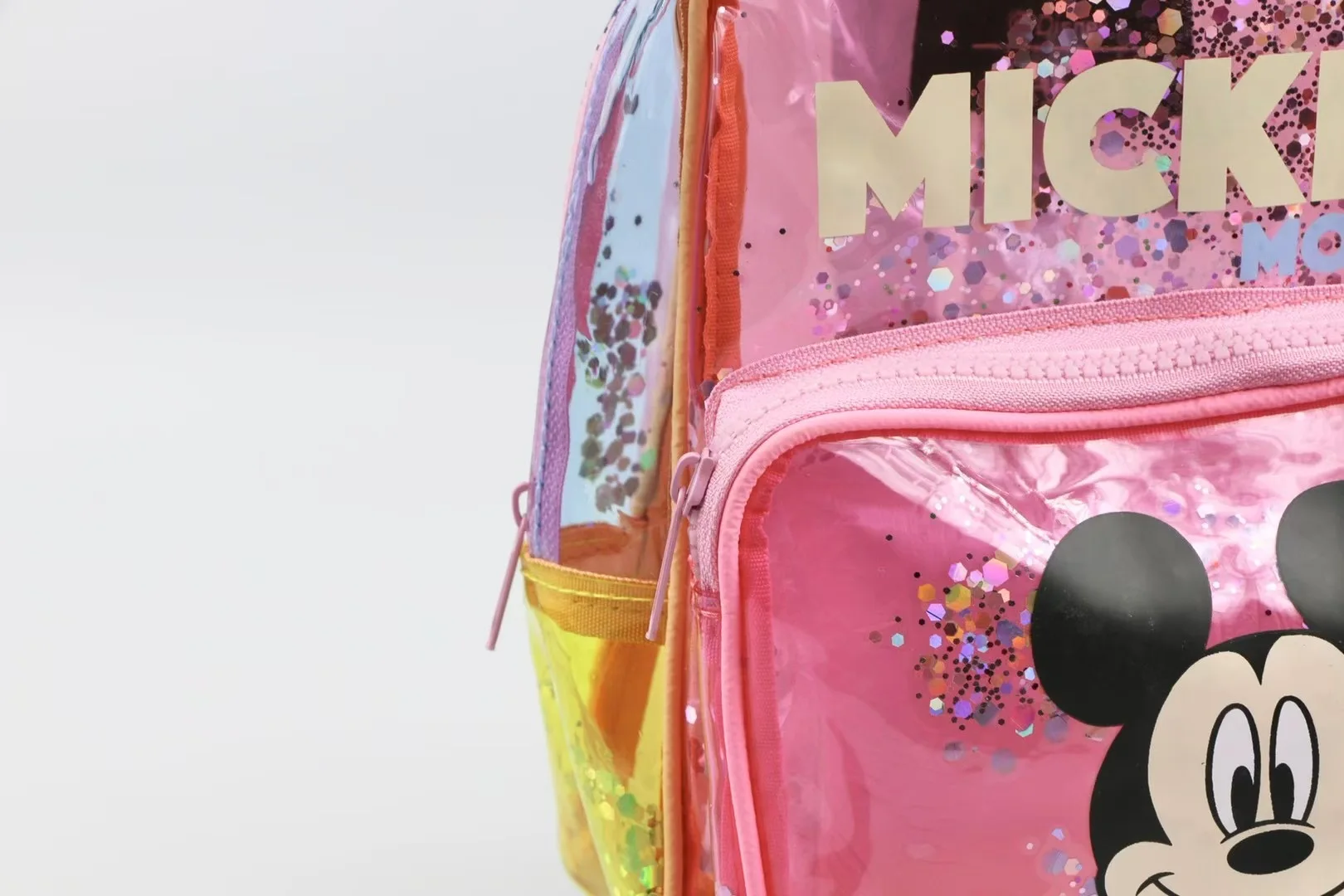 Nueva mochila de lentejuelas de Mickey Mouse de dibujos animados de Disney, bolso escolar para guardería, regalo para niñas