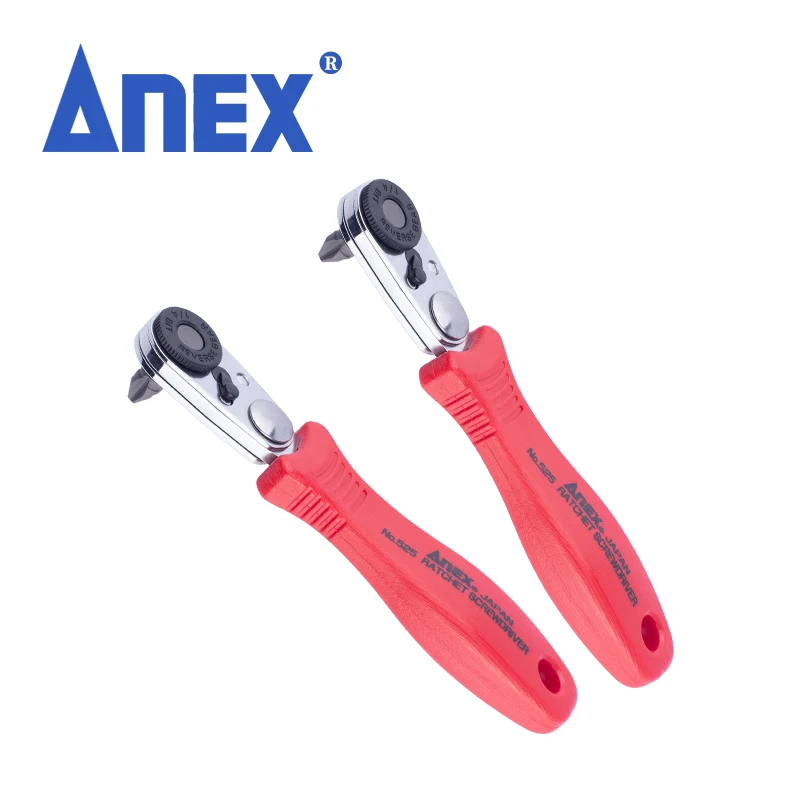 

ANEX Slimline Offset Ratchet Screwdriver for Tight Areas, Phillips Flat Head, Magnetic, Made in Japan