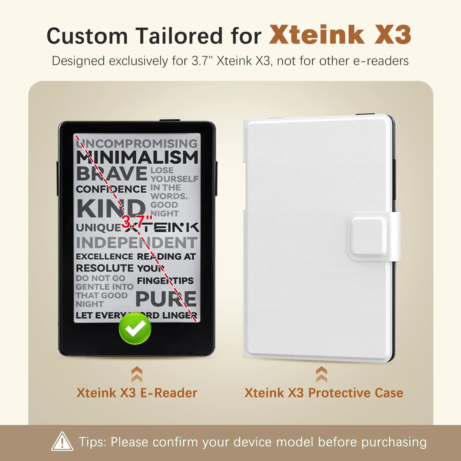 MoKo Magnetic Detachable Case Suit for XTEINK X3 XTEINK X4 PU Leather Protective Shell Cover Skin Folio
