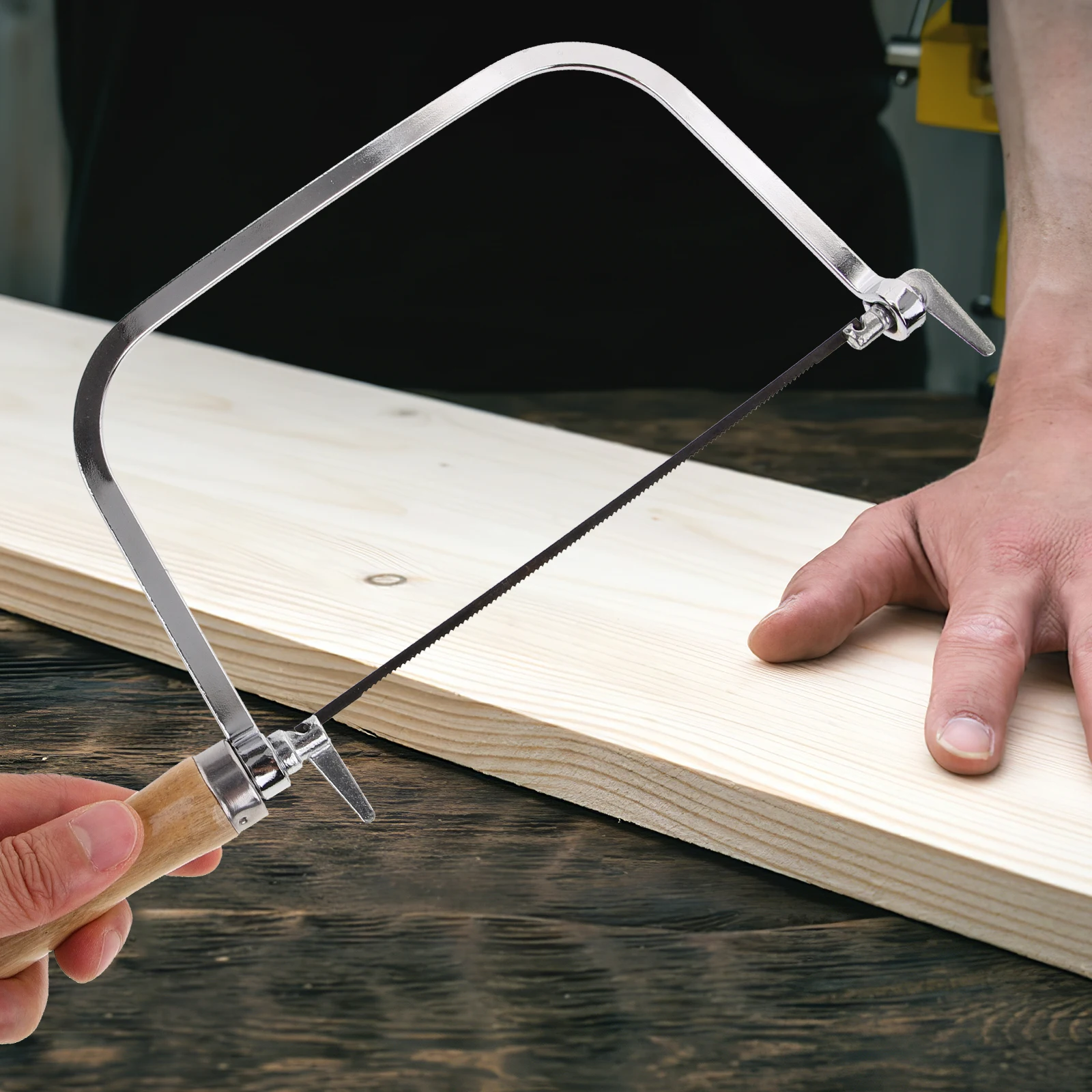 

1Set Coping Saw Ergonomic Wooden Handle Lightweight Durable Woodworking Hand Saw Tool Replacement Blades for DIY Projects Wood