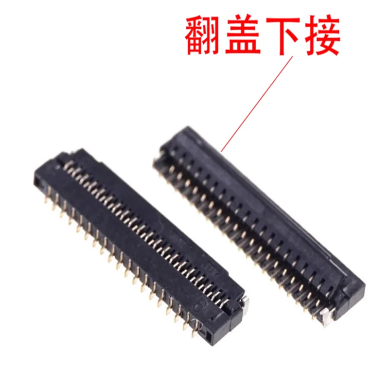 FPC 0.3mm Flexible Cable Connector Clamshell Bottom Contact Type 13P-61Pin Socket for Electronic Devices