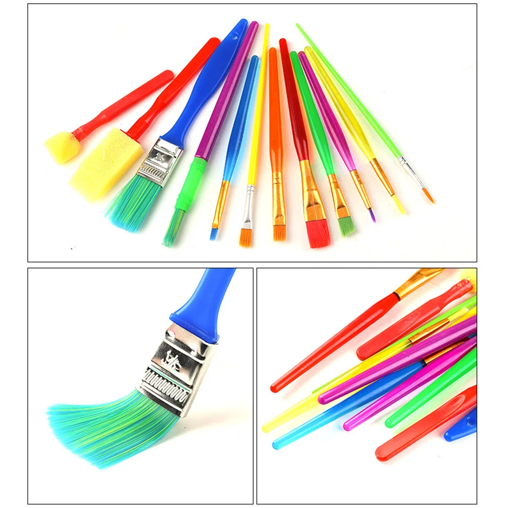 

12pcs Sponge Brush Set for Painting Art Drawing Tools Kids DIY Crafts Easy Clean Durable Long Term Use Portable Stylish