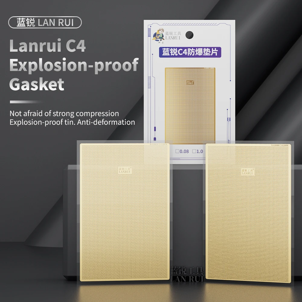 LANRUI C4 Explosion-proof Gasket 0.08/0.1 Mm 0.3 Mm for Phone Repair Mid-Layer Motherboard Assembly Anti-Splatter Solder Tool