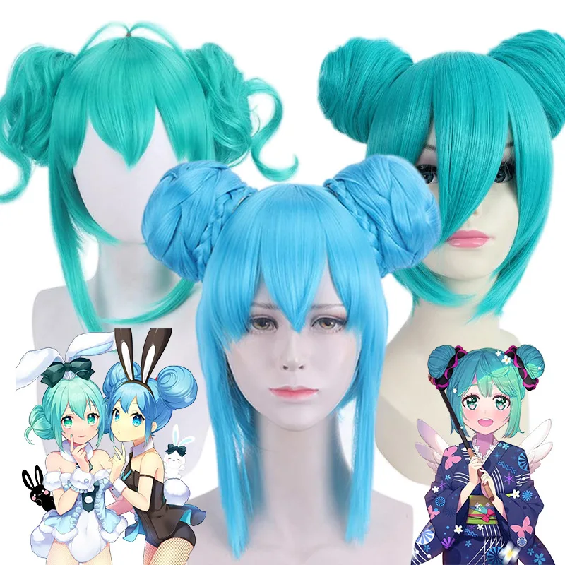 

Синтетический зеленый парик для косплея в стиле Mi-ku с верхом на коже головы, стиль лисы, волчий хвост для аниме, вечеринки, Хэллоуина, карнавала