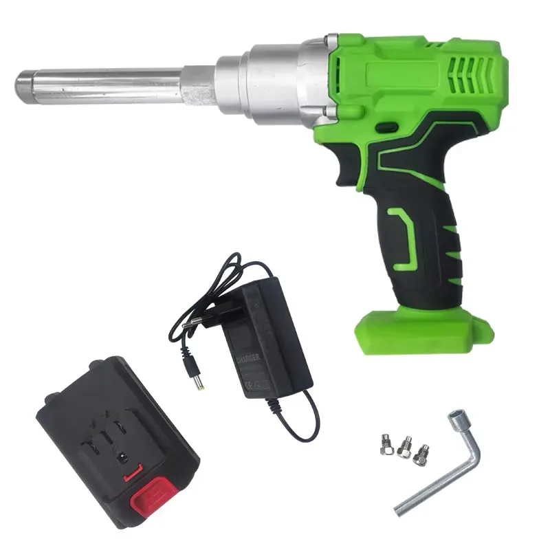 Cordless Electric Rivet Gun - Rechargeable Battery-Powered Riveter with Charger & Rivet Nozzles for Metal Wood Furniture
