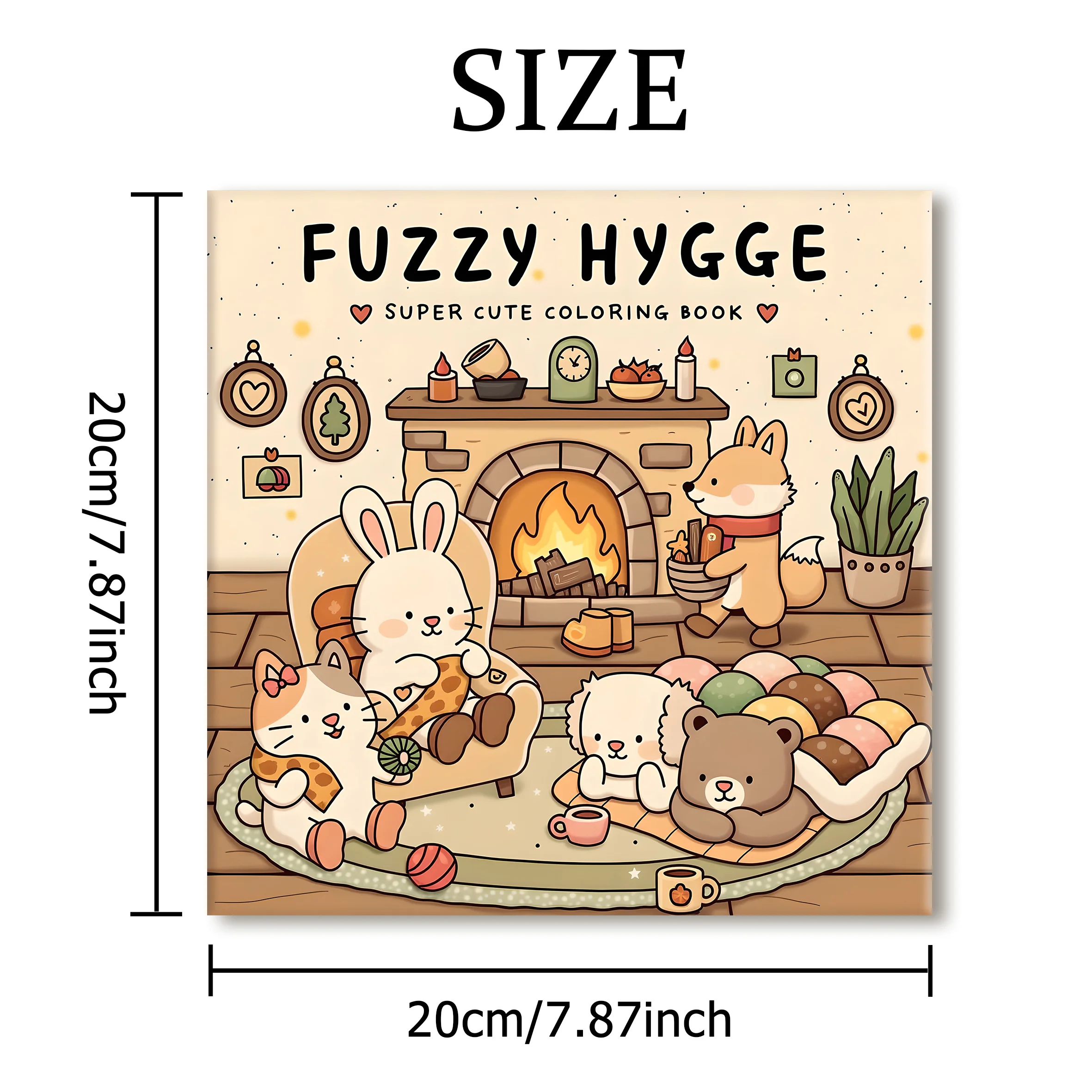 FUZZY HYGGE Libro da colorare con motivi Bold-easy per adulti Simpatico libro da disegno Regalo perfetto per feste e compleanni