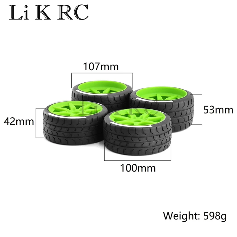 4pcs 53/107 42/100 Tire Tyre 17mm Wheel Hex for Arrma 1/7 Felony FSR Model GT RC Car Upgrade Parts