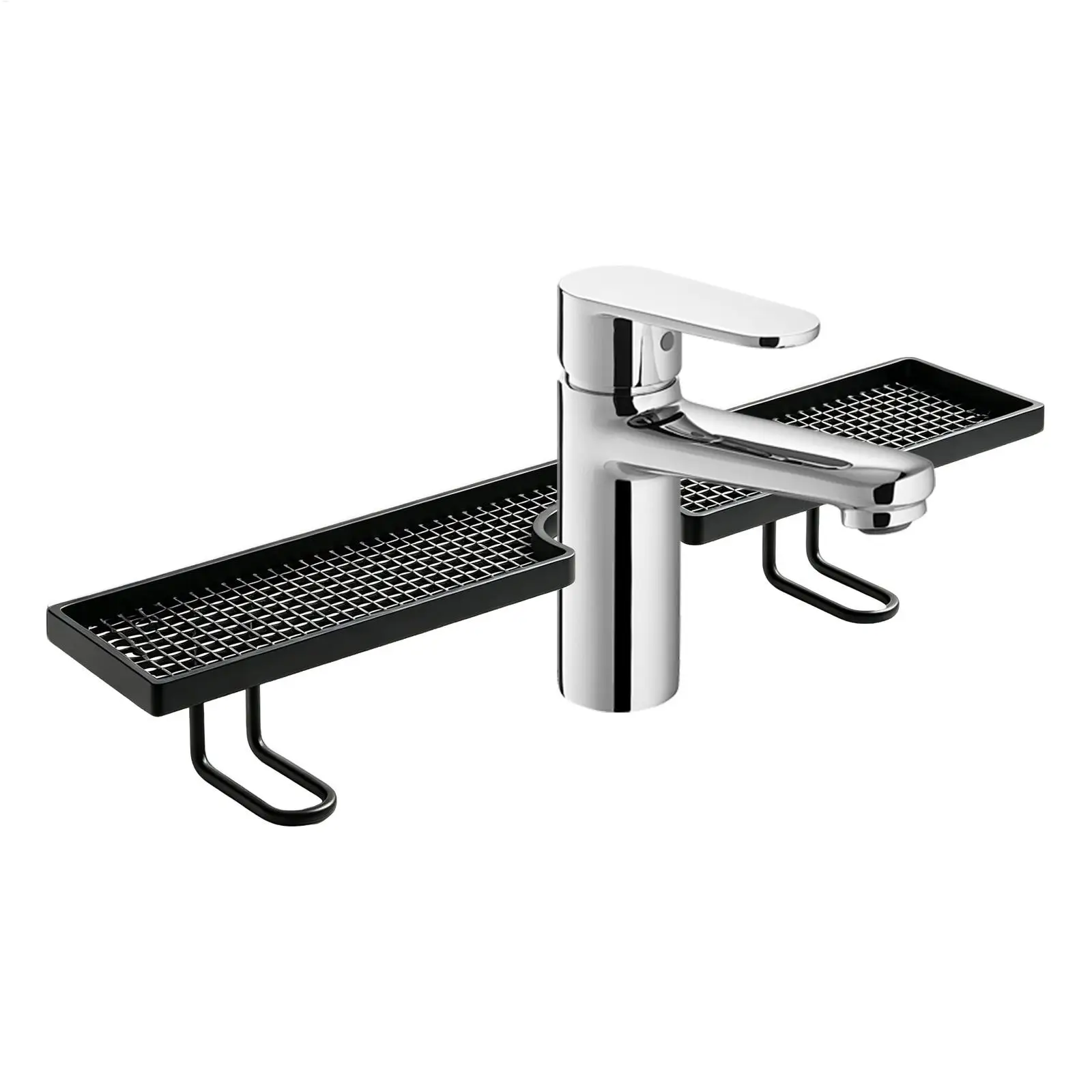Bathroom Sink Shelf No Drilling Floating Display Rack Easy Drainage Countertop Organizer For Kitchen Bathroom Pantry Counter
