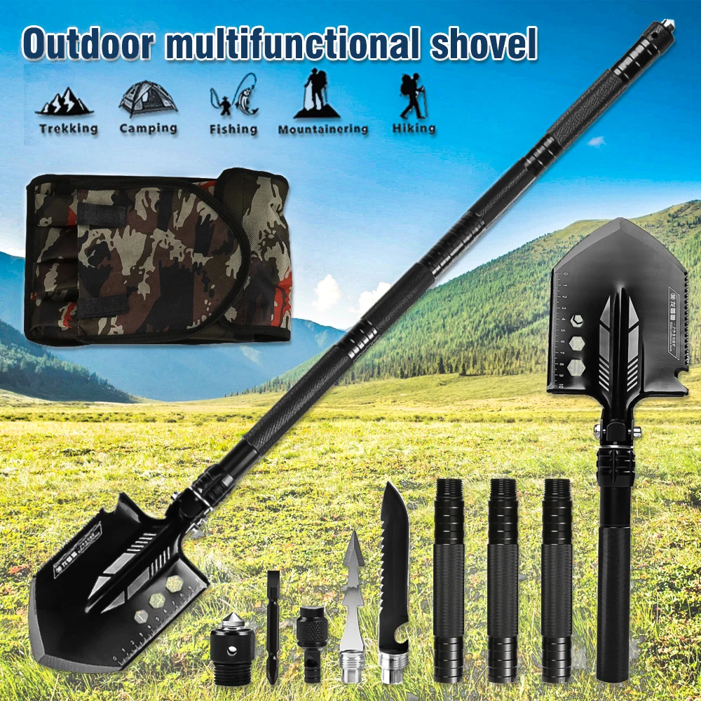 Outdoor Multifunctional Shovel Kit Folding Military Tactics Shovels Camping Survival Hiking Hunting Equipment Garden Snow Tools